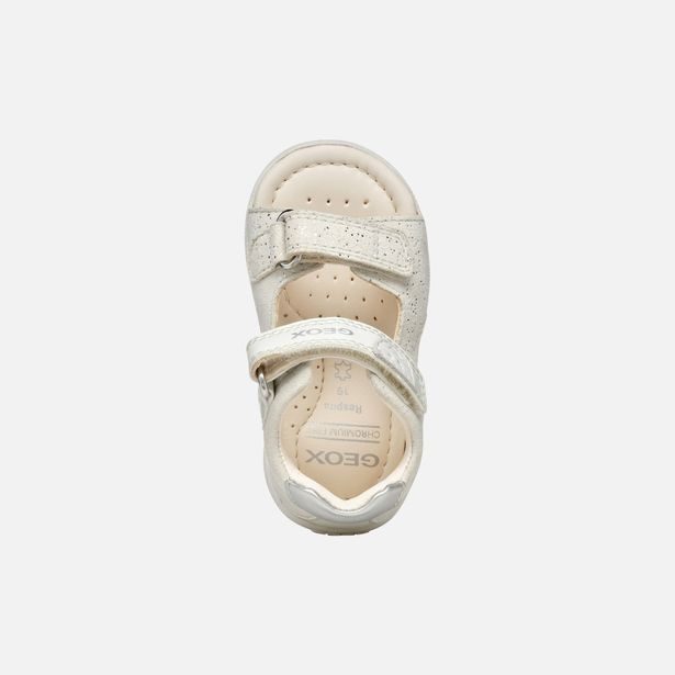 Bílé dívčí sandály pro první krůčky Geox Sandal Macchia Gir