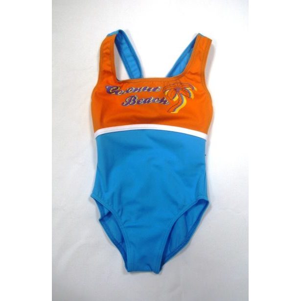 Dívčí plavky oranžovo-modré 2548