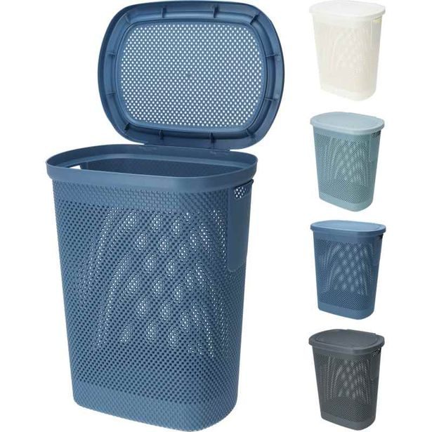 EXCELLENT HOUSEWARE Koš na prádlo s víkem 60 l modrá KO-027100390modr
