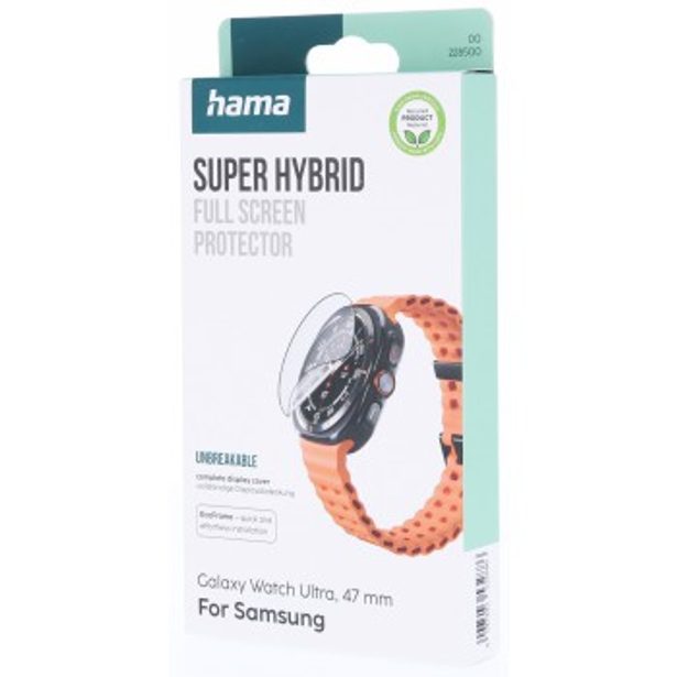 Hama Super Hybrid, ochrana displeje pro Samsung Galaxy Watch Ultra, 47 mm, nerozbitná