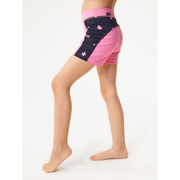 Dětské plavky s UV ochranou 50+, Růžová, Květiny