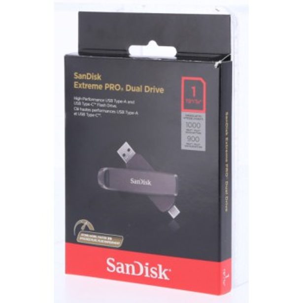 Sandisk Extreme pro Dual Drive 1 TB, Metal Dual Drive,1000/900 MB/s, USB Type C + Type A