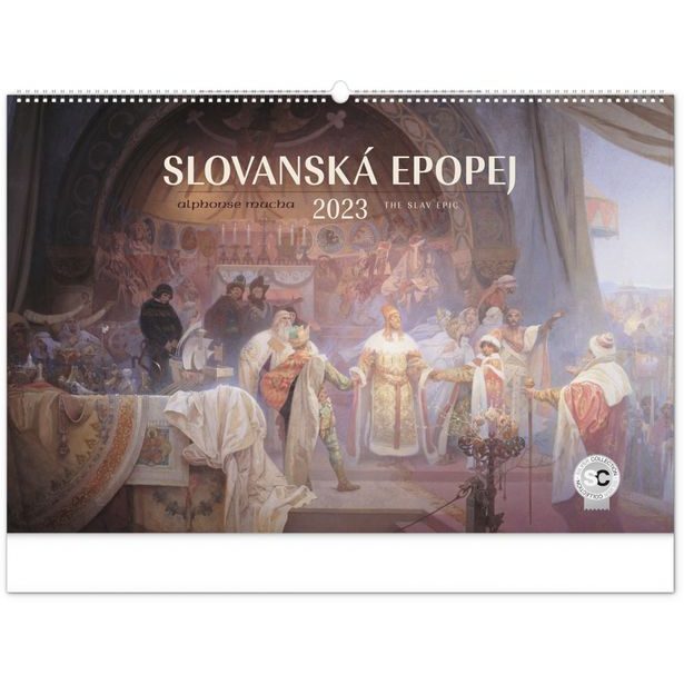 Nástěnný kalendář Slovanská epopej – Alfons Mucha 2023, 64 × 42 cm Baagl