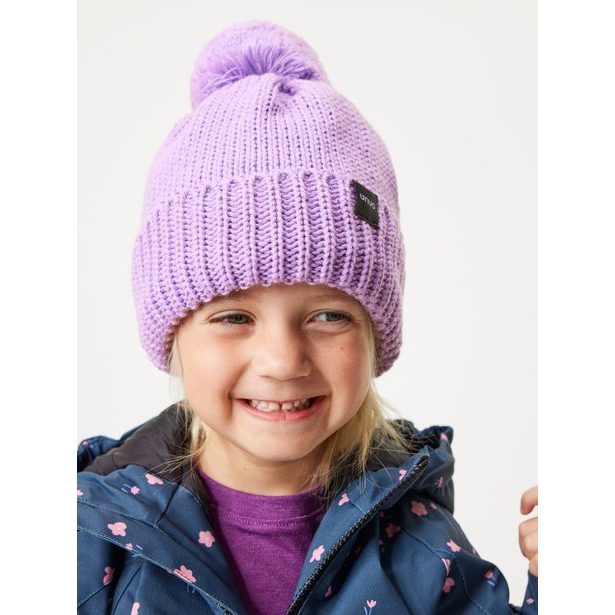 Unuo Dětská čepice pletená Bobble, Lila