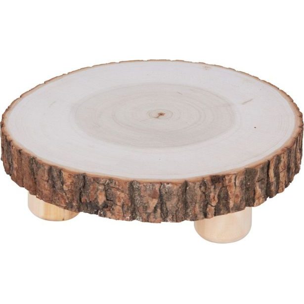 podnos d21cm, na noze, dřevo
