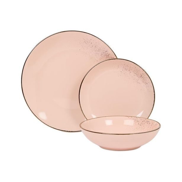 HIT Jídelní sada talířů 18 ks Lucca růžová HT-24327468