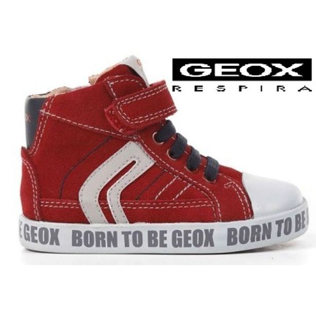 Dětské boty GEOX B KIWI BOY RED/LT GREY