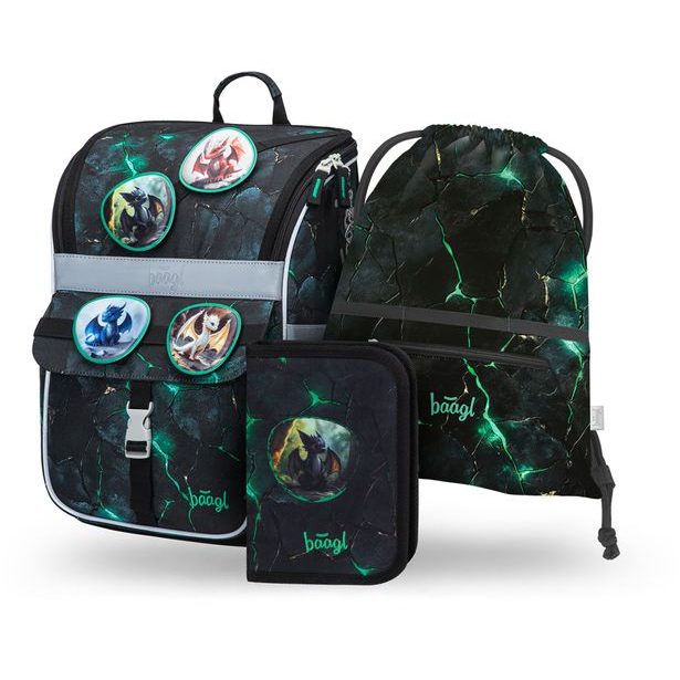 BAAGL SET 3 Zippy Draci: aktovka, penál, sáček