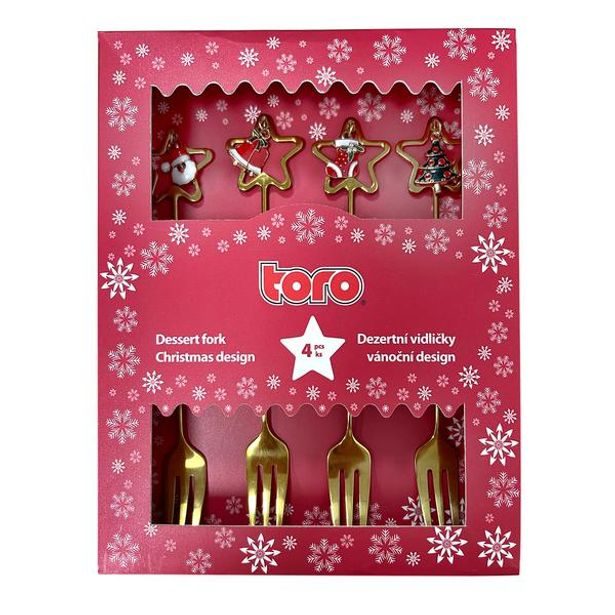 TORO VIDLIČKA DEZERTNÍ VÁNOČ.DESIG 4ASS. ZLATÁ 4KS