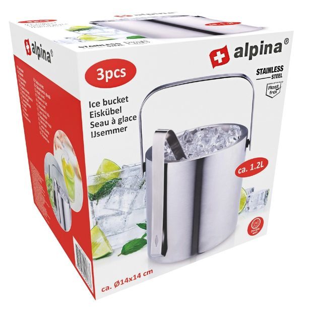 ALPINA Kbelík na led + kleště nerez ocel 1,2 l ED-249576