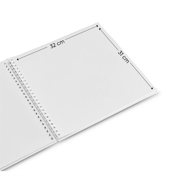 Hama album klasické spirálové FINE ART 36x32 cm, 50 stran, lagoon, bílé listy