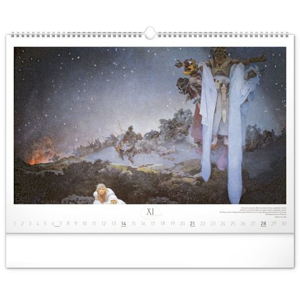 NOTIQUE Nástěnný kalendář Slovanská epopej – Alfons Mucha 2027, 48 x 33 cm
