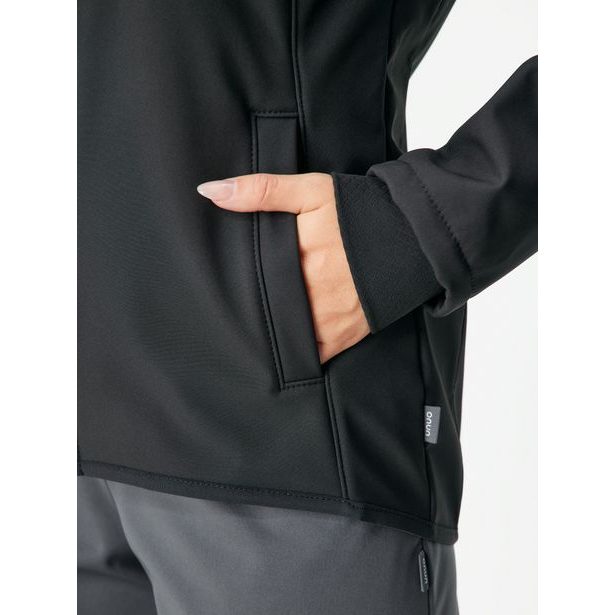 Unuo, Dámská softshellová bunda s fleecem Slim, Černá