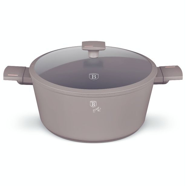 BERLINGERHAUS Kastrol s titanovým povrchem a poklicí 24 cm Taupe Collection BH-8101