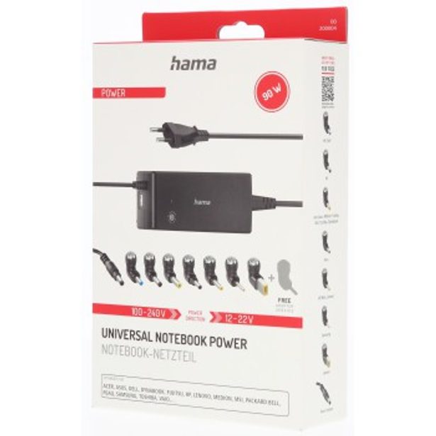 Hama univerzální napájecí adaptér pro notebook, 12-22 V, 90 W