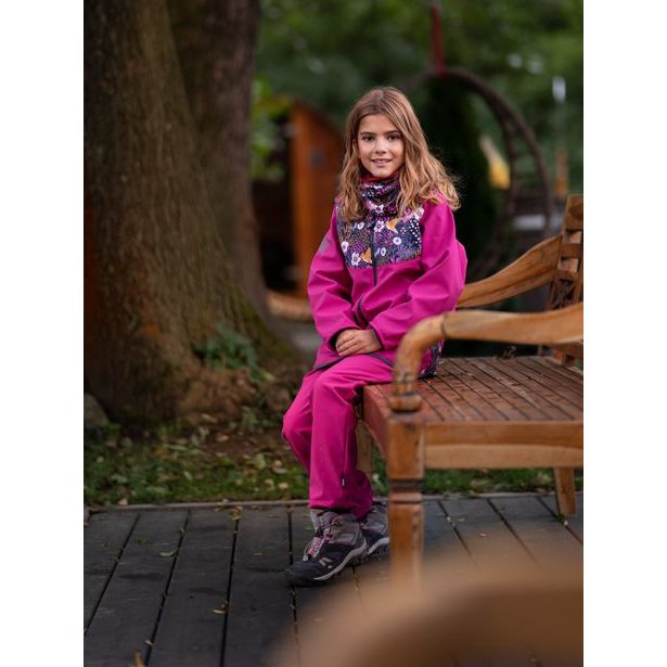 Unuo, Dětské softshellové kalhoty bez zateplení, Fuchsiová