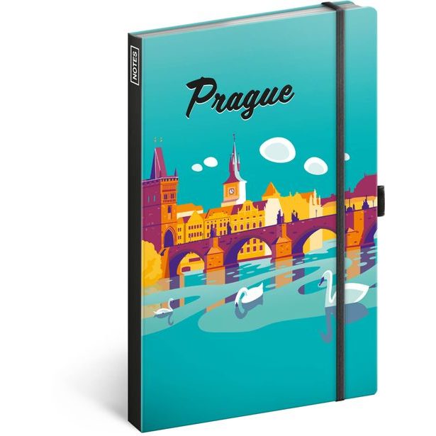 Notes Praha, linkovaný, 13 × 21 cm Baagl
