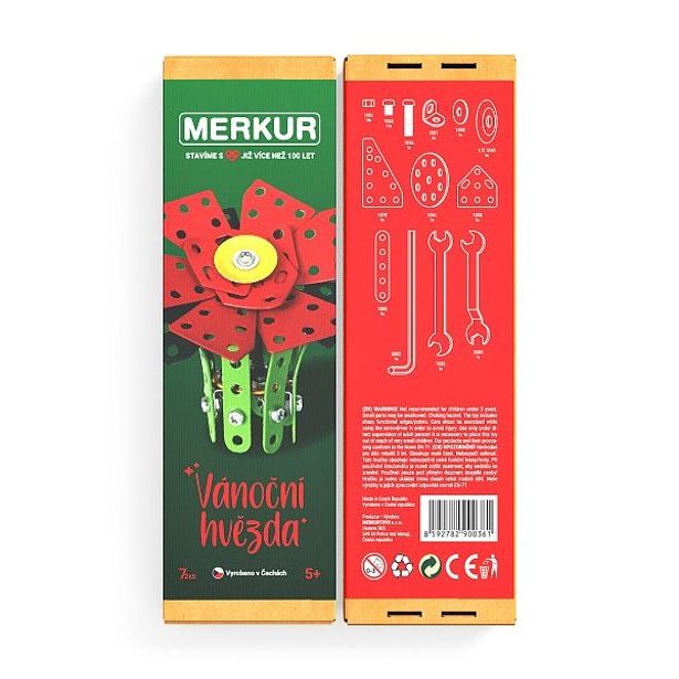 MERKUR - Stavebnice Vánoční hvězda (limitovaná edice), 72 dílků