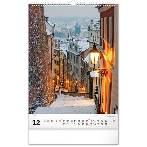 NOTIQUE Nástěnný kalendář Praha 2027, 33 x 46 cm