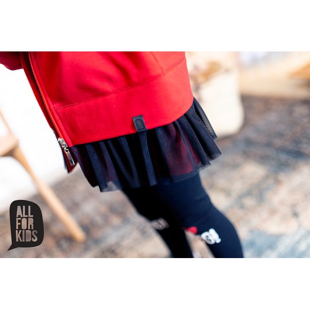 Mikina dívčí OMG červená s ozdobným kanýrem