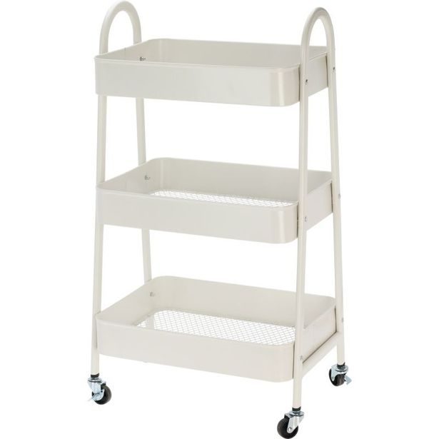 HOMESTYLING Kuchyňský úložný vozík třípatrový kov krémová KO-C80902000