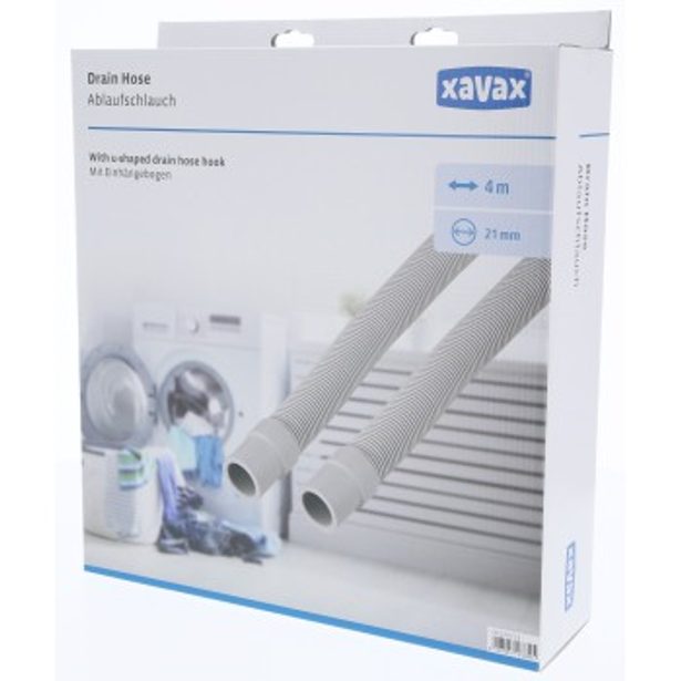 Xavax odtoková hadice pro pračky, myčky, flexibilní, 4 m, balená v krabičce
