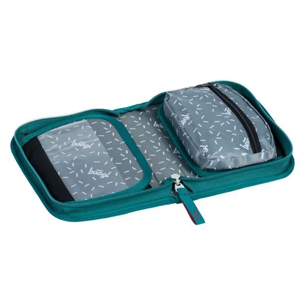 BAAGL Školní penál klasik dvě chlopně T-REX