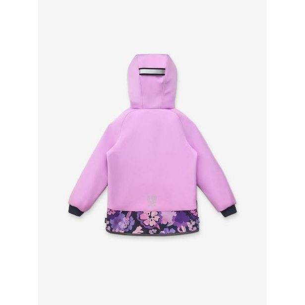 Dětská softshellová bunda bez zateplení Basic, Lila, Kytky