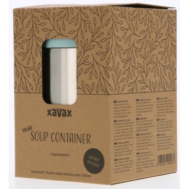 Xavax To Go, tepelněizolační nádoba, na polévku/zmrzlinu, 500 ml, stříbrná/pastelová modrá