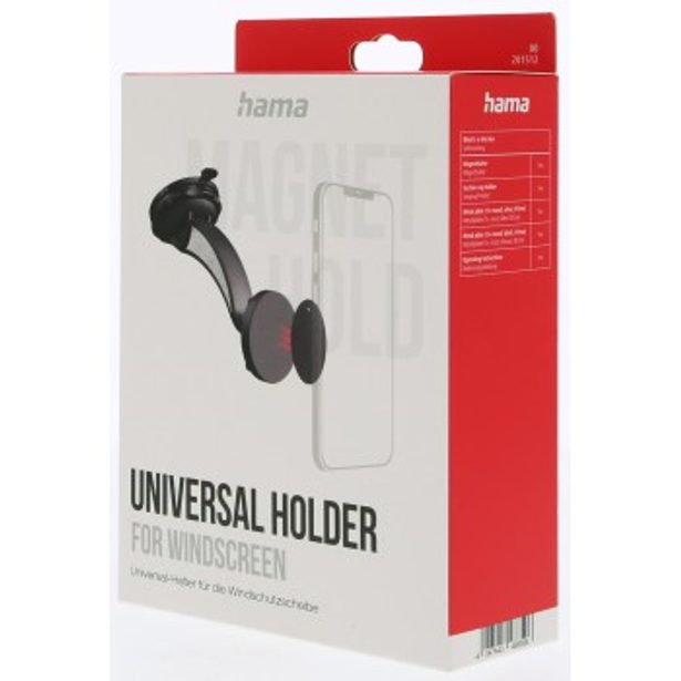 Hama Magnet, univerzální držák mobilu na přední sklo auta, přísavka, otáčení o 360°