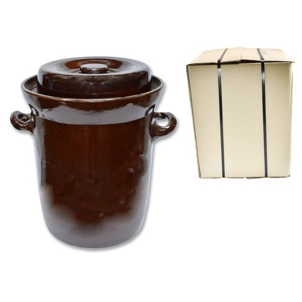 zelák 25l+víko,ucha (27,5/29,5cm), KART.OBAL, keramika