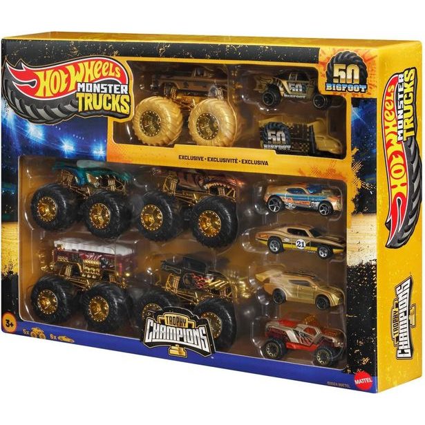 HW MONSTER TRUCKS BIGFOOT 50. VÝROČÍ SET ANGLIČÁKŮ & TRUCKŮ