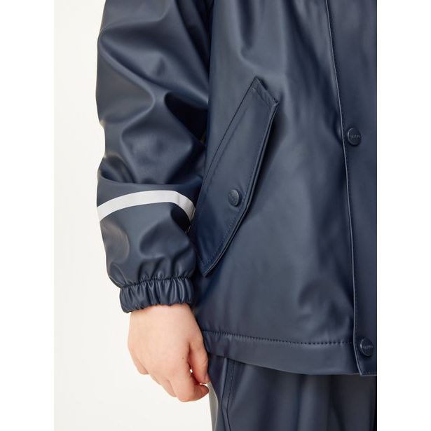 Unuo Dětská nepromokavá bunda s fleecem, Tm. Modročerná