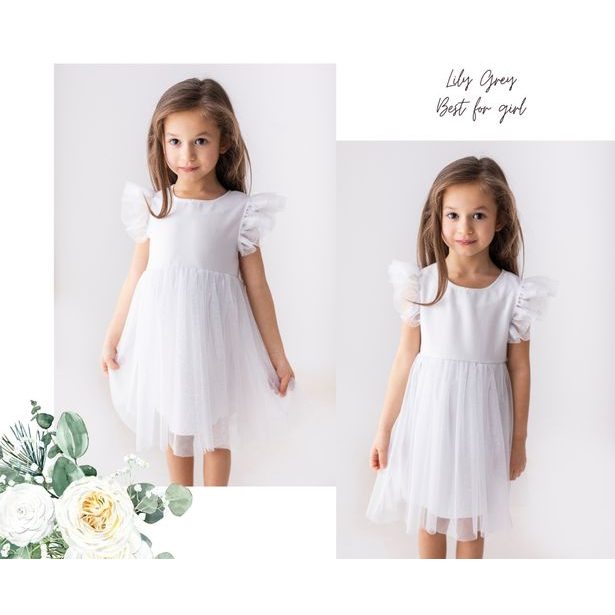Dívčí slavnostní šaty bílé