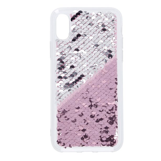 Hama Sequins Cover for Apple iPhone X/Xs, pink / silver