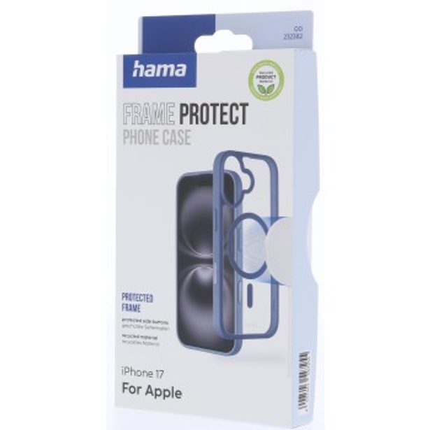 Hama Frame Protect, kryt pro Apple iPhone 17, magnetický, průhledný/modrý