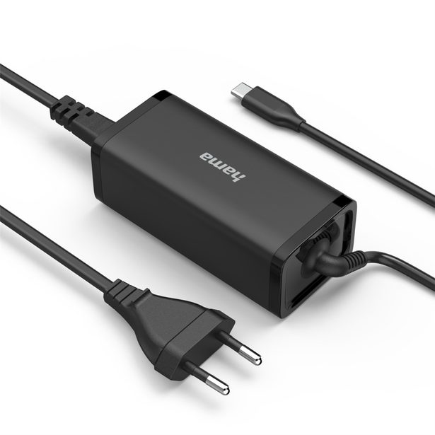Hama USB-C napájecí zdroj pro notebooky, Power Delivery, GaN, 100 W