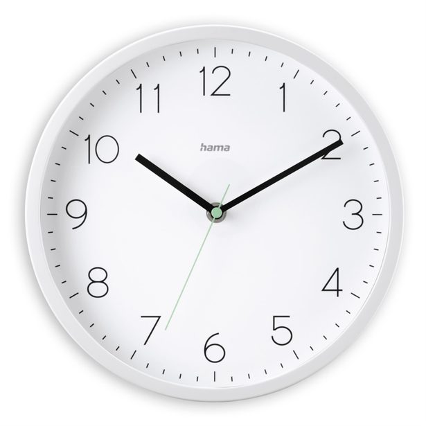 Hama Menorca, nástěnné hodiny řízené rádiovým signálem, 25 cm, bílé