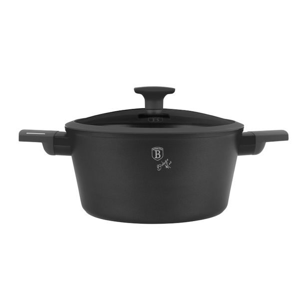 BERLINGERHAUS Kastrol s titanovým povrchem a poklicí 24 cm Antracit Collection BH-8131