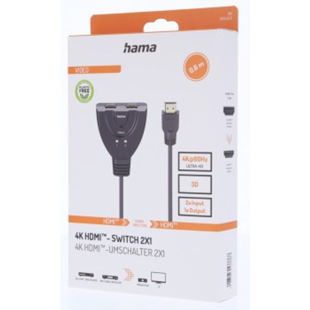Hama HDMI 4K přepínač 2x1, 2 vstupy