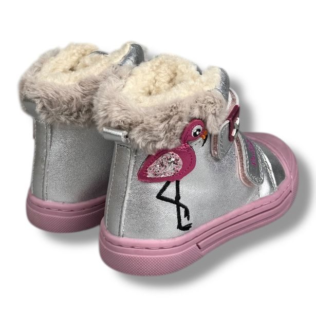 Dětská kožená zimní obuv, Ponte 20 - Plameňák