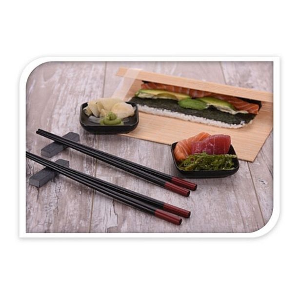 EXCELLENT HOUSEWARE Sushi set porcelán / bambus sada 7 ks černá KO-278000190cern