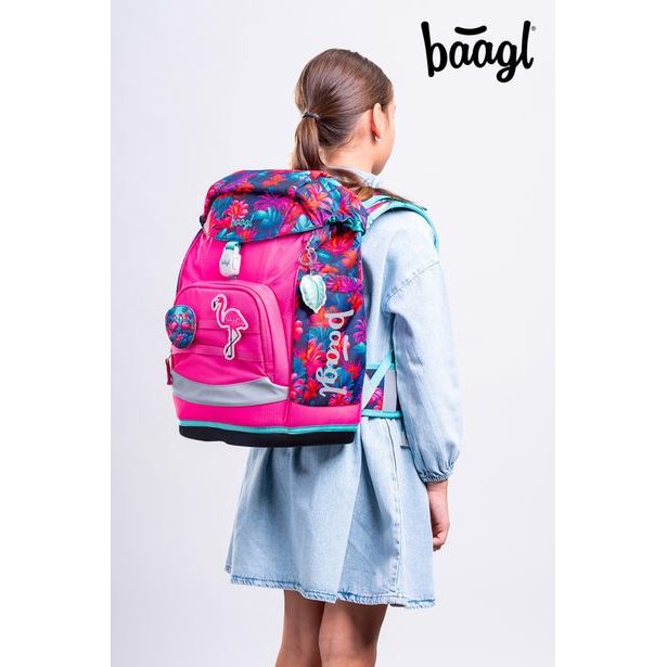 BAAGL Školní batoh Airy Plus Plameňáci GRS