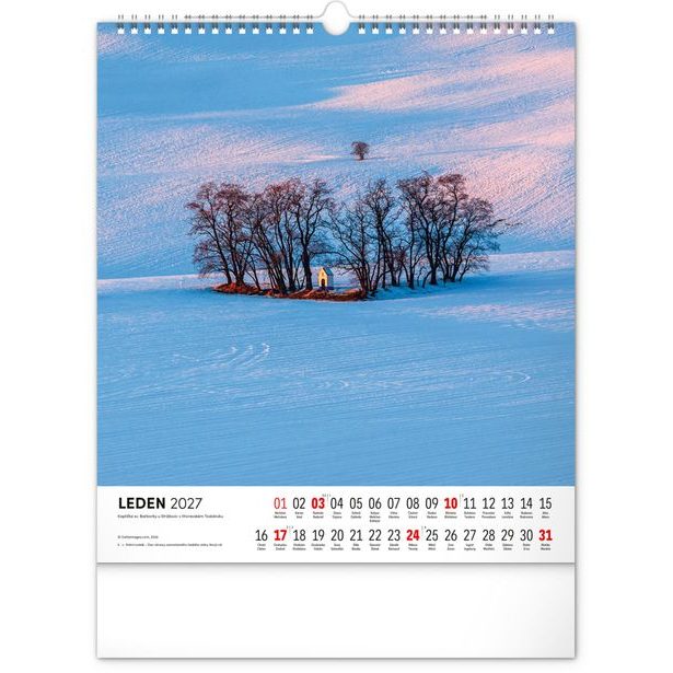 NOTIQUE Nástěnný kalendář Toulky moravskou krajinou 2027, 30 x 34 cm