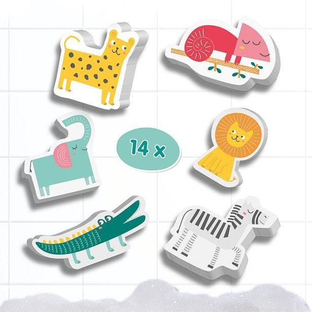 Vodolepky safari zvířátka, 14 ks