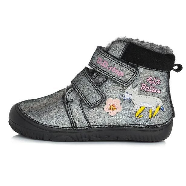 DDstep dětské barefoot zimní boty W073-921A - Black