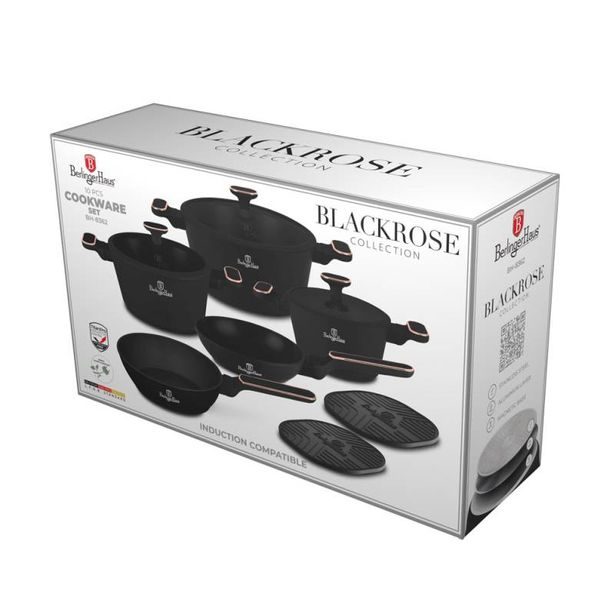 BERLINGERHAUS Sada nádobí s titanovým povrchem 10 ks Black Rose Collection BH-8362