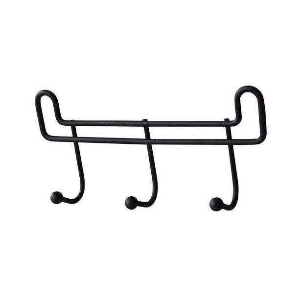 věšák 3-háčky+2přís. 16x4x7cm BLACK GLOBE, černý kov