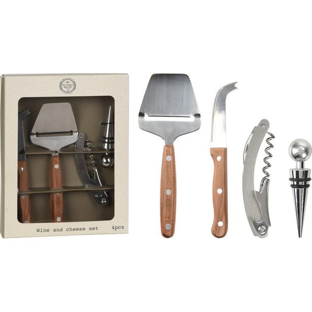 EXCELLENT HOUSEWARE Otvírák na víno a kráječ na sýr sada 4 ks KO-170485140