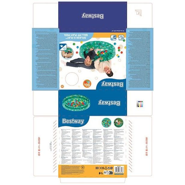 Bestway Nafukovací bazén s míčky (50ks), průměr 91cm